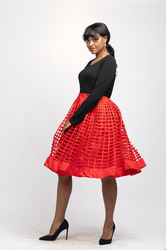 The Kenten Skirt - Festive Red